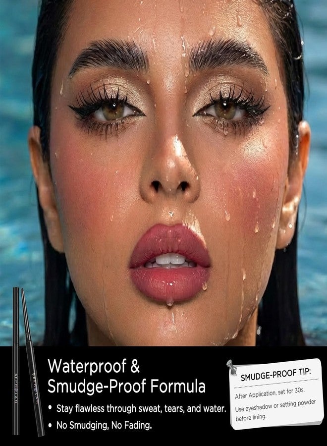 BEPHOLAN Black Eyeliner Pencils,D-tips Waterproof Gel Eyeliner Pencil Waterline Eye Liner Pen for Women Waterproof Smudge Proof Long-lasting (BLACK-D) - Image 5